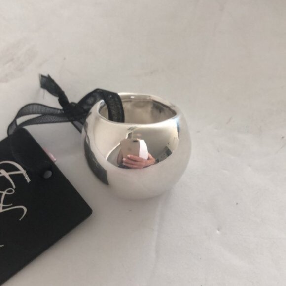 E&L Sterling Silver Large Wide Electroform Statement Ring Israel Sz. 8 - Picture 7 of 15